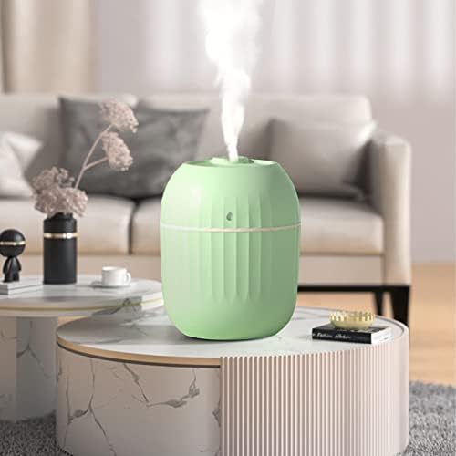 Air Humidifiers for Bedroom Office - USB Humidifier With Light Quiet Cool Mist Humidifier For Bedroom And Office Plants Easy To Clean (Green)