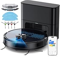 Lubluelu Robot Vacuum Cleaner with Mop, 2 in 1 Robot Vacuum 4000Pa Suction Lidar Navigation, 5 Real-Time Mapping 10 No-go Zone, Wifi/App/Alexa Robotic Vacuum Cleaner for Pet Hair Carpet (60Pro Black)