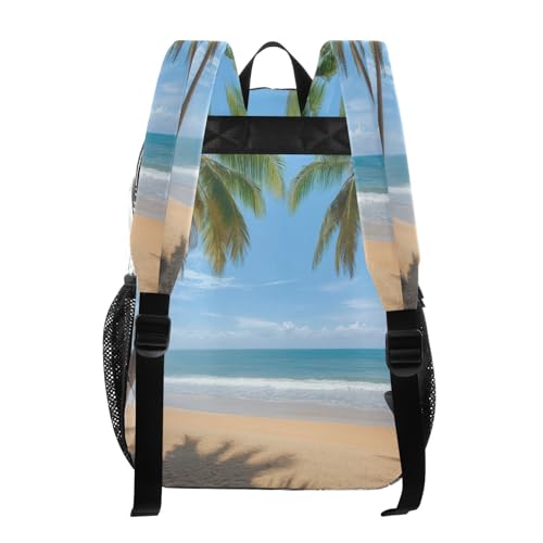 Beautiful Tropical Beach Clear Backpack - Stadium Approved Large 15.7-inch Waterproof Transparent Bag for Sports, Concerts, Work, Travel#53