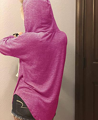 Image of Womens Long Sleeve V Neck Hoodie Sweatshirts Lightweight Pullover Tops