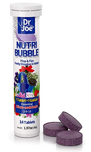 Dr. Joe Nutri Bubble Plant Food - All Purpose Water Soluble Fertilizer with Micronutrients (14 Fizzing Tablets, Makes 14 Gallons)