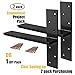 （2-Pack） Free Hanging T Shelf Bracket, Solid Heavy Duty Steel Knee Wall Hidden Granite Countertop Support Floating Bracket Hardware, Universal ,12 Inch , DIY Projects , Screws Included