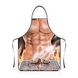 XENQITO 1 Piezas Delantal Hombre, Divertido Delantal Hombres, Delantal Cocina Hombre Divertido, Delantal de Cocina Sexy y Divertido Regalo para Novio Marido