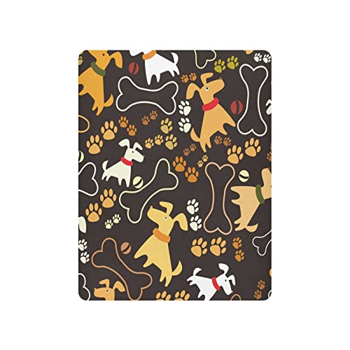 Image of ATTX Fitted Crib Sheet Cute Cartoon Dog Paw Bone Baby Sheets for Standard Crib Toddler Mattress Cover, Soft Microfiber Breathable Mattress Cover,27" x 39" x 5"