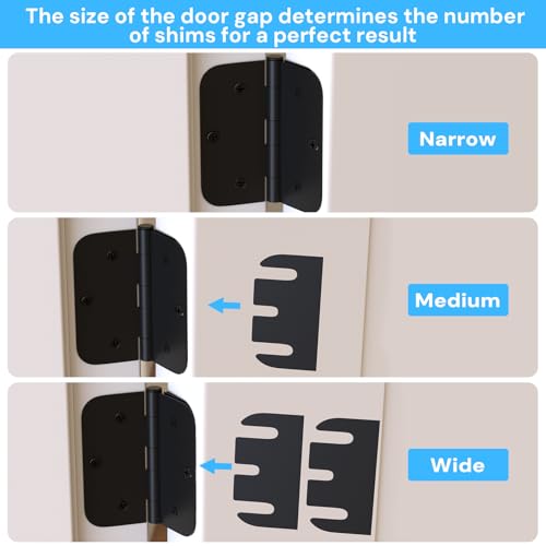 Image of Door Hinge Shims, Filling Gaps in Interior Doors Adjusting The Spacing to Align Them, Used to Solve Problems Such As Door Air Leakage, Can Be Trimmed,3.5 Inch (20, 3.5 Inch Hinge Shims)