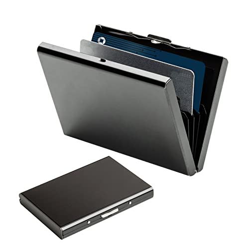 Etui Crédit Etui Pour Cartes: Etui Crédit Avec Blocage RFID Porte Cartes Métal Cartes Bancaires Etui Visite Porte-Monnaie Crédit Etui Protection Pour Cartes Acier Inoxydable - Contre Vol de Données Cover