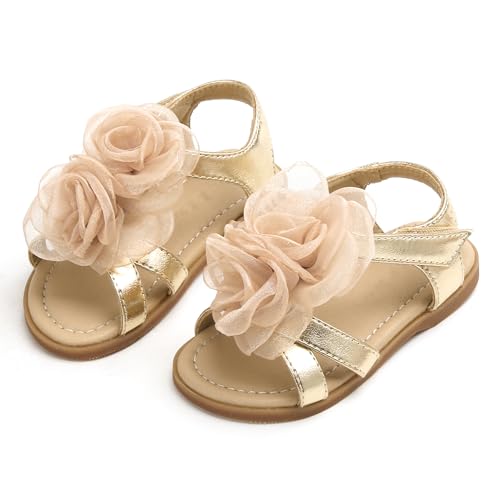 Image of PHIRAMIN Toddler Girl Sandals - Flower Girl Dress Shoes Open Toe Little Kid Wedding Party