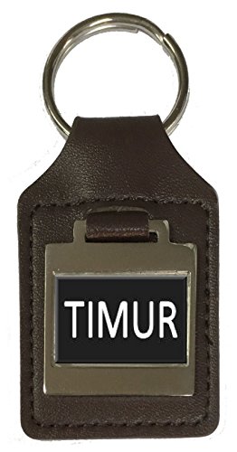 Porte-clés en cuir gravé Timur pour un anniversaire personnalisé