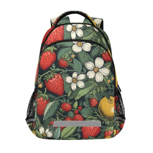 Cartable sac à dos fraise rouge étudiant idéal pour aller en classe
