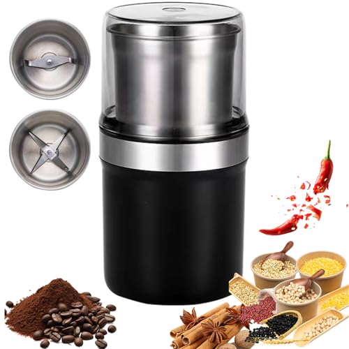 Licuadora de Especias, Molinillo portátil y Compacto de 200 W con molienda estéreo de 360 °, Molinillo de Especias eléctrico para Cocina, bajo Ruido, para Cocina, café, Especias, Hierbas, nueces