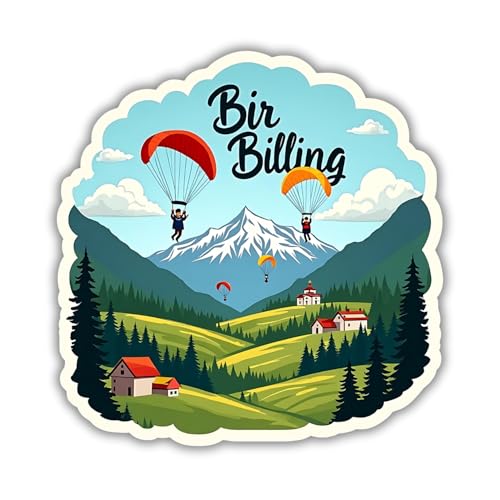 Image of Naxon Bir Billing Himachal Pradesh Theme Souvenir Wooden Refrigerator Stylish Fridge Magnet - Travel Collectible Gift | Fridge Decoration Magnet for Kitchen & Home Decor | Size 3x3 Inches | Pack of 1