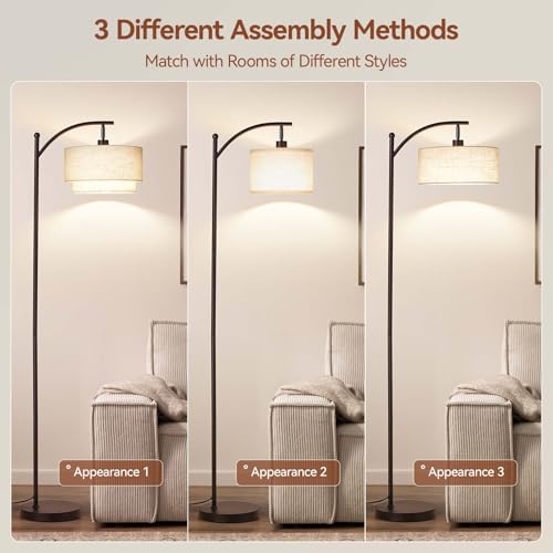 Image of SUNMORY Floor Lamps for Living Room with 12W LED Bulb, Arc Lamp with 3 CCT