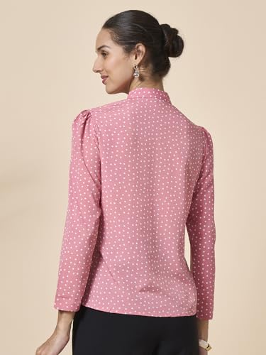 Image of Style Quotient Women Smart Printed top with Neck Tie-up Full Sleeve Shirt