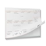 Desktop Weekly Planner Notepad 8.5x11 | 60 Undated Tear-Off Pages | Schedule Daily To-Do Lists | Increase Your Productivity In Less Than 5 Minutes A Week | Achieve Your Goals | Peach and Mint Fern