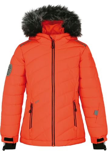 Anorak de ski enfant Loap Fulsaca orange pour les vacances aux sports d'hiver