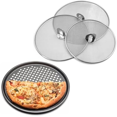 Handook Splatter Screen with 12 inch Pizza Pan Bundle Cover