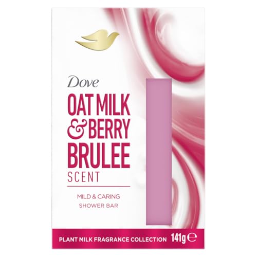 Gel douche solide Dove Lait d'avoine et fruits rouges brûlés, au lait d'avoine, aux notes de fruits rouges et de sucre de canne, 100 % nettoyant doux, sans sulfate, formule douce