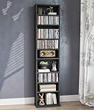 DVD Storage Cabinet, 9-Tier CD Shelf Storage with Adjustable Shelves DVD Stand Tower for CD Holder, Books, Games