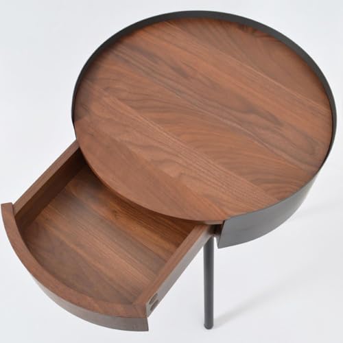 Table de Chevet et Table Basse d'angle Ronde pour Petit Espace