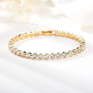Amazon.com: ZAHSY Gold Tennis Bracelet Cubic Zirconia