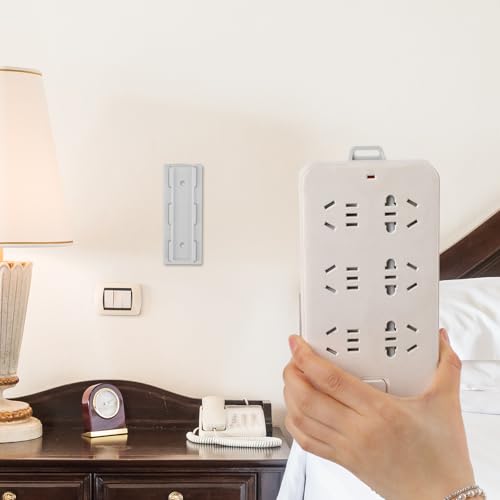 Mozeat Lens 588277_1_6PUVXKTB 6 Pcs Adhesive Punch Free Socket Holder, Wall Mount Power Strip Holder Surge Protector Power Strip Space-Saving And Easy To Install Cable Management Office Essentials thumb #3