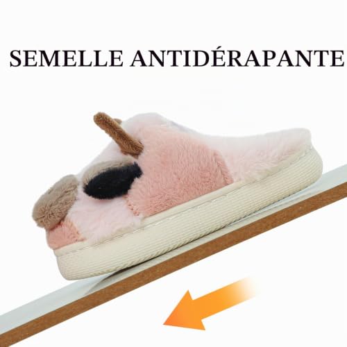 MASOCIO Chausson Enfant Fille Peluche Rose Taille 36 37 EU – vue 5