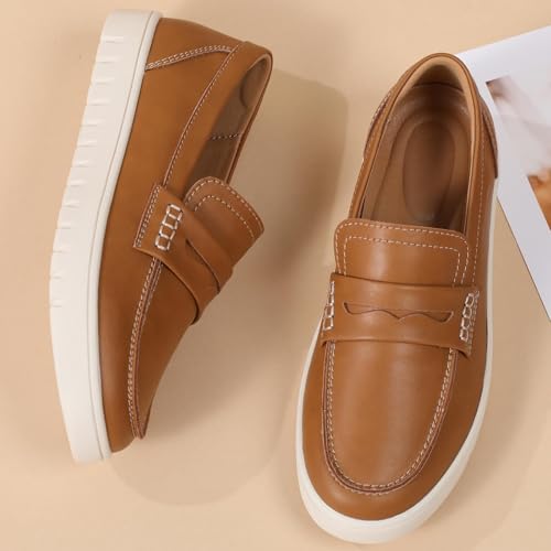 Image of QAE Loafers for Women Penny Loafers Slip On Sneakers Womens Shoes Dressy Casual Comfortable Ladies Summer Shoes