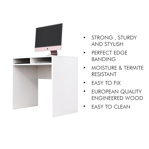 Image of Bniture Wooden Study Table for Home | Engineered Wood Laptop Study Table | Multi Purpose Office Desk for Laptop, Computer, Writing | Table for Study | Workstation Home & Office | Frosty White
