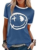 Occasion : Ce tee shirt femme à col rond parfait pour l'été, le printemps et l'automne ! Il convient pour les loisirs, le travail, le shopping, le sport, la plage, les voyages ou la vie quotidienne. Cette tunique à col rond sera un incontournable de votre garde-robe
