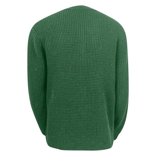 JEsilunmaMY Mens Solid Color Waffle Knit Cardigan Casual Button Up Pocket Blazer Jacket Fall Winter Slim Fit Sweater Coat3