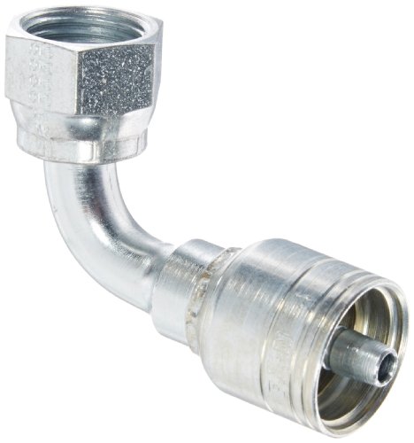 Image of Eaton Aeroquip Crimp Fitting,90 deg,1 /4 inch ID,11 /16 inch,FORS 1AA6FRB4-1 Each