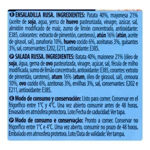 Ensaladilla rusa Hacendado Tarrina 500 g Pack 2