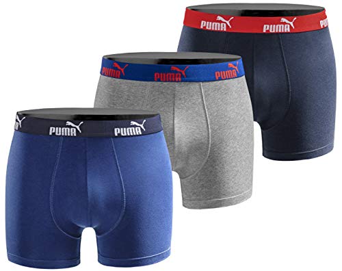 PUMA Calzoncillos tipo bóxer para hombre, edición limitada, 3 unidades, azul, S