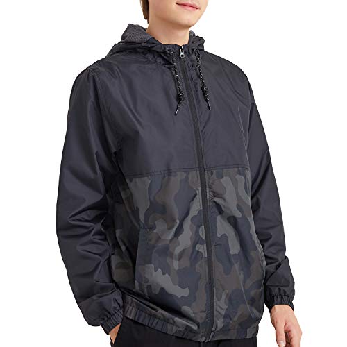 DINOGREY Mens Waterproof Windbreaker Rain Jacket Lightweight Hooded Raincoat Water Resistant Shell
