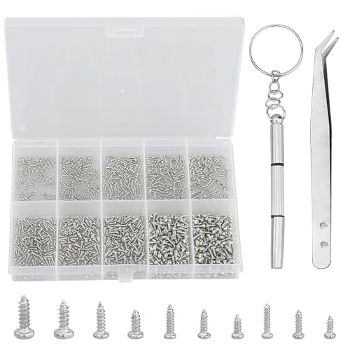 1200 Stück Kleine Schrauben Set, Mini Selbstschneidende Schrauben Set, M1/M1.2/M1.4/M1.7, Mikro Winzige Rundkopf Schrauben Sortiment Set für Brillen Uhren Telefone Kameras Laptops Schrauben. 1200 Stück Kleine Schrauben Set, Mini Selbstschneidende Schrauben Set, M1/M1.2/M1.4/M1.7, Mikro Winzige Rundkopf Schrauben Sortiment Set für Brillen Uhren Telefone Kameras Laptops Schrauben.