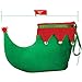 Skeleteen Red Green Elf Shoes - Red and Green Velvet Holiday Elf Feet Slippers with Jingle Bells for Adults and Kids