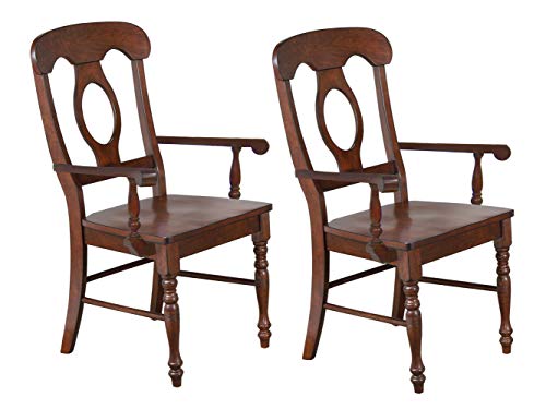 Sunset Trading Andrews Arm Chair, Set Of 2, Distressed Chestnut #TOP20