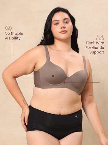 Image of Krvvy T-Shirt Bra for Women | Medium Coverage | Padded & Molded Cups for Flawless Silhouette | Seamless & Comfortable Fit | for Cup Sizes A, B, C