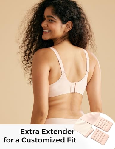 Image of Momcozy Wireless Seamless Bras for Women, Ultra-Comfort Everyday T-Shirt Bras, Breathable Maternity Bras with Scallop Edges