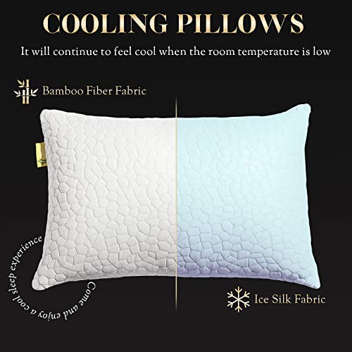 image for Qutool Cooling Bed Pillows for Sleeping Adjustable Gel Shredded Memory