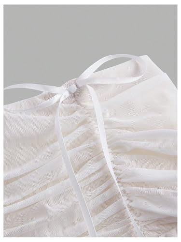 Floerns Women's Streetwear Layered Ruffle Hem Ruched Y2k A Line Mini Skirt3