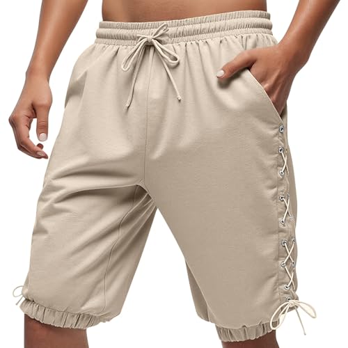 Disfraz medieval para hombre, pantalones piratas, pantalones cortos de Halloween, disfraz de vikingo, cosplay, pantalones steampunk, pantalones casuales, pantalones de playa, pantalones de yoga