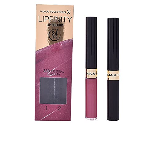 Max Factor Lipfinity for Women, 330 Essential Burgundy, 0.14 Ounce, Full Size