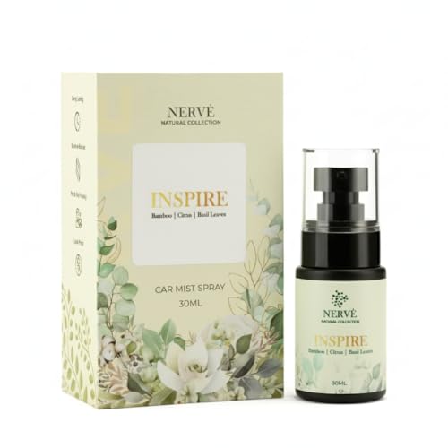 Image of Keydroid Nerve Mindful Fragrances 50ml | Inspire Fragrance | Car Mist Aroma Spray | Car Perfume with Hanging Air Freshener | Aromachology based | Long-Lasting, Anti-Odour | Natural Scent| 200+ Spray