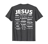 Jesus is King Names of God Hebrew Jesus Christian (On Back) T-Shirt, Men, Dark Heather Grey, Large
