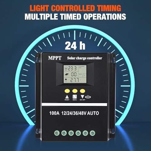 Controlador de carga solar MPPT 100A inteligente con salida alta corriente para paneles solares 5