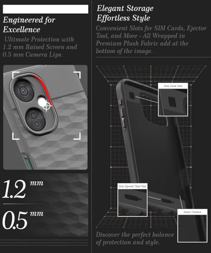 Image of WOW IMAGINE Back Cover for 1+ OnePlus Nord CE 3 Lite 5G with Hexa Cube Design | Ultra Slim Soft Rubberised Case | Inner Velvet Fabric | Matte Silicone Flexible Mobile Case | Camera Protection - Grey
