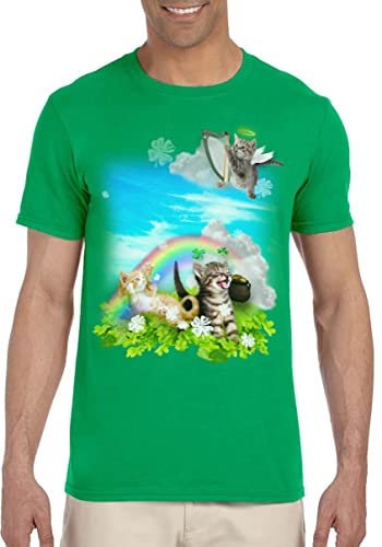 T-shirt homme Saint Patrick vert arc-en-ciel chatons originaux