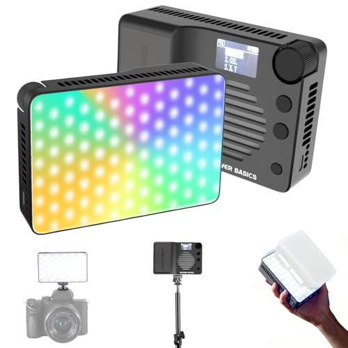 NEEWER BASICS BS40C Full RGB Magnetic Camera Video Light, 45W Boost Mode, Small LED Panel Lighting 4800lx/0.5m CRI95+ 2500-10000K 14 Scenes 5000mAh for DSLR Tripod Streaming Photography Vlog Recording