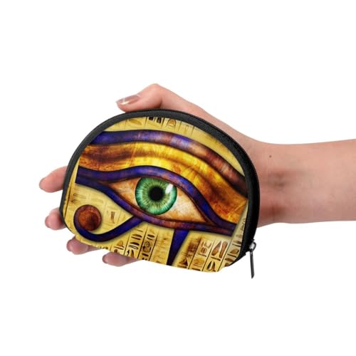 Portable Coin Purse Eye-Of-Horus-Hieroglyphs Mini Zippered Money Pouch Card Holder3